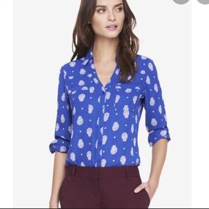 Express Portafino Shirt - Blue with Paisley